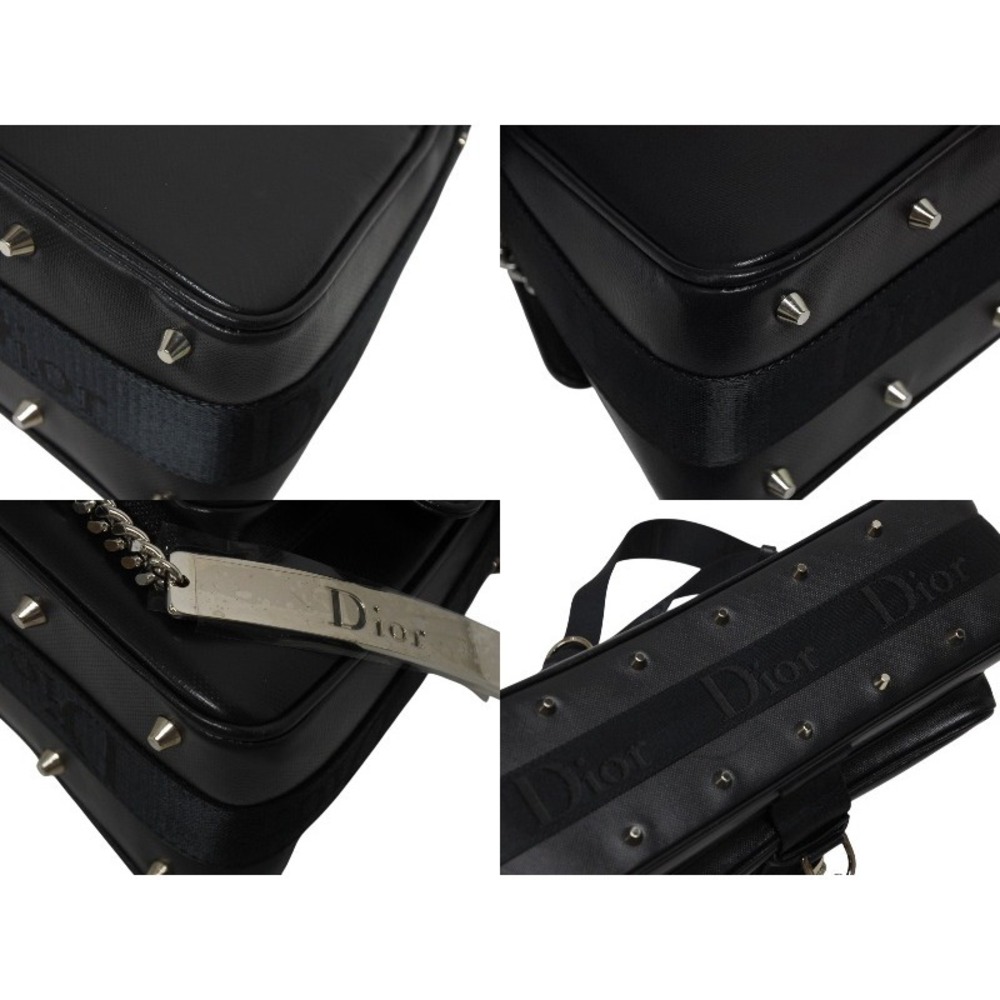 Christian Dior Galliano era Hardcore Shoulder Bag Black Leather Rhinestones - Picture 7 of 10